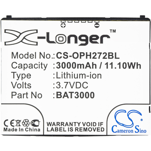 3.7V 3000mAh / 11.10Wh Li-ion Akku f.:Opticon Model: BAT3000, T65114B00028, H-27, H-27 1D, H-27 2D