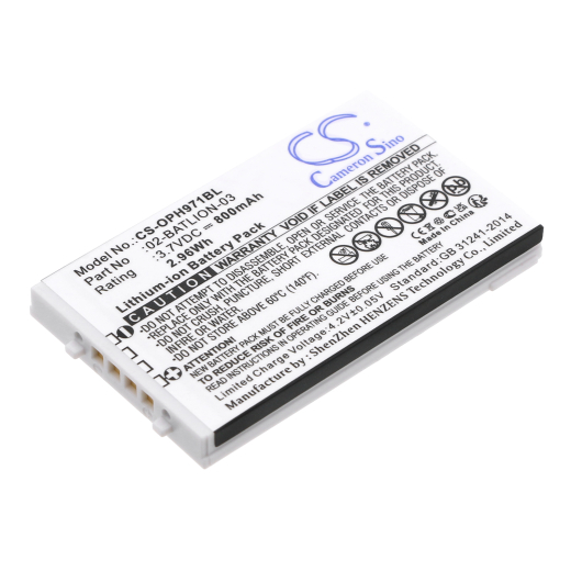 3.7V 800mAh / 2.96Wh Li-ion Akku f.:Opticon Model: 02-BATLION-03, 11267, ORBLIOP0012, OPL-7724, OPL-7734, OPL-9700, OPL-9712, OPL-9713, OPL-9723, OPL