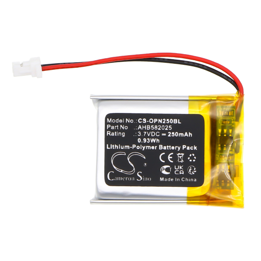 3.7V 250mAh / 0.93Wh Li-Polymer Akku f.:Opticon Model: AHB582025, 15101, OPN-2500