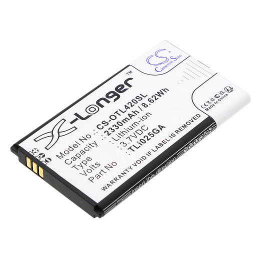 3.7V 2330mAh / 8.62Wh Li-ion Akku für: Alcatel Model: TLi025GA, Link Zone, MW42LM