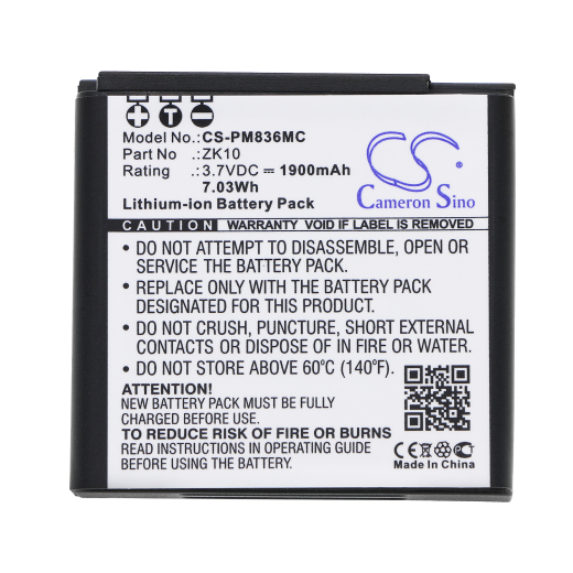 3.7V 1900mAh / 7.03Wh Li-ion Akku f.:Polaroid Model: ZK10, iM1836