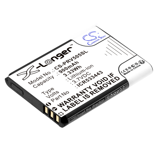 3.7V 900mAh / 3.33Wh 900mAh / 3.33Wh Akku f.:Prestigio Model: ICR533443, PCDVRR505, RoadRunner 505 900mAh / 3.33Wh
