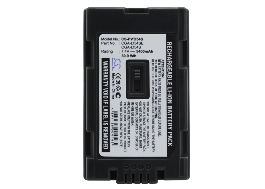 7.4V 5400mAh / 39.96Wh Li-ion Akku f.:Panasonic Model: CGA-D54, CGA-D54S, CGA-D54SE, CGA-D54SE/1B, CGA-D54SE/1H, CGP-D54S, CGR-D54S, VW-VBD55, AG-AC9