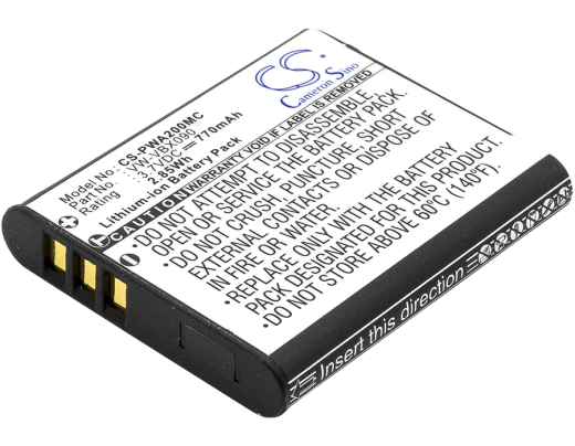 3.7V 770mAh / 2.85Wh Li-ion Akku f.:Panasonic Model: VW-VBX090, VW-VBX090E, VW-VBX090E-W, HX-WA03, HX-WA03H, HX-WA03W, HX-WA2, HX-WA20, HX-WA20H, HX-