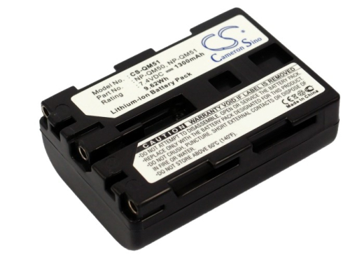 7.4V 1300mAh Li-ion Akku f.:Sony Model: NP-QM50, NP-QM51, CCD-TR108, CCD-TR208, CCD-TR408, CCD-TR748, CCD-TR748E, CCD-TRV106K, CCD-TRV107, CCD-TRV108