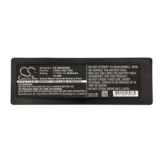 7.2V 2000mAh / 14.40Wh 2000mAh / 14.40Wh Akku f.:Scanreco Model: 1026, 13445, 16131, 17162, 592, 708031757, EEA4404, IM6024, RSC7220, 16131, 590, 592