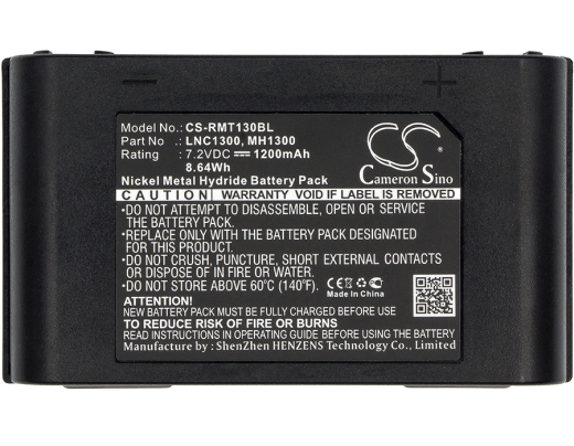 7.2V 1200mAh / 8.64Wh 1200mAh / 8.64Wh Akku f.:Ravioli Model: LNC1300, MH1300, NC1300, MH1300, Micropiu 1200mAh / 8.64Wh