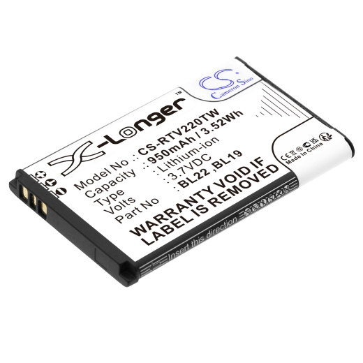 3.7V 950mAh / 3.52Wh Li-ion Akku f.:Retevis Model: BL19, BL22, DT22, RT15, RT19, RT22, RT22S, RT619, RT622