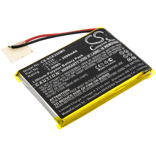 3.7V 2000mAh / 7.4Wh Li-Polymer Akku f.:Safety Vision Model: CE32E, Safety Vision