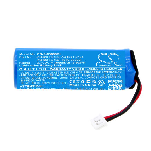 3.7V 1600mAh / 5.92Wh Li-ion Akku f.:Socket Mobile Model: 1610-00022, AC4204-2430, AC4204-2431, AC4204-2432, D600, D700, D730, D740, D750, D755, D760