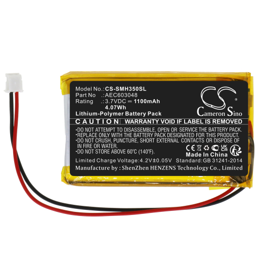 3.7V 1100mAh / 4.07Wh Li-Polymer Akku f.:Simrad Model: AEC603048, HS35