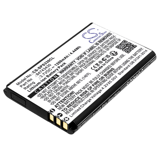 3.7V 1200mAh / 4.44Wh Li-ion Akku f.:Spectralink Model: 84743430, BT229865, S33, S33 DECT
