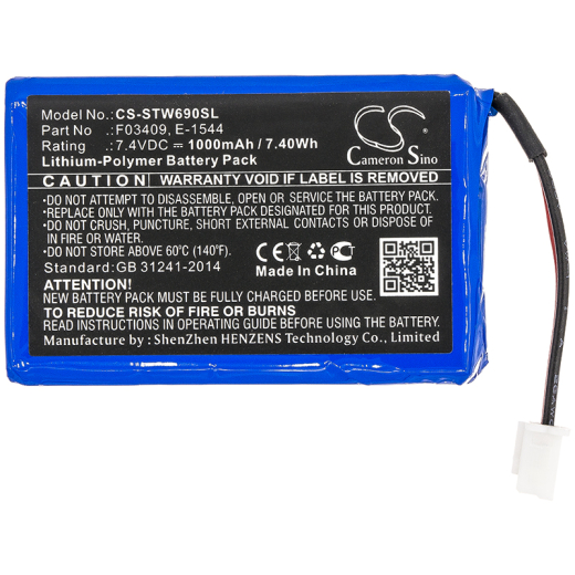 7.4V 1000mAh / 7.40Wh 1000mAh / 7.40Wh Akku f.:Satlink Model: E-1544, F03409, WS-6906, WS-6908, WS-6909, WS-6912, WS-6912 Digital Satellite Find, WS-
