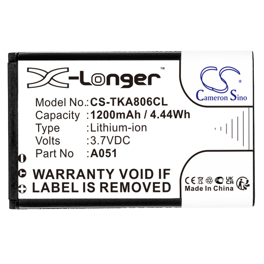 3.7V 1200mAh / 4.44Wh Li-ion Akku f.:Vertical Model:, CP2001 IP DECT, RTX CT8010