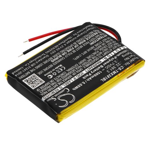 3.7V 1500mAh / 5.55Wh 1500mAh / 5.55Wh Akku f.:Teleradio Model: 22.381.3, TG-TX-MNL 1500mAh / 5.55Wh
