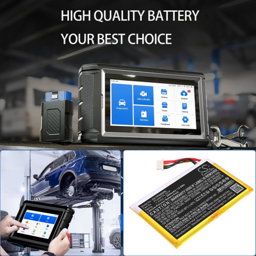 7.4V 2000mAh / 14.8Wh 2000mAh / 14.8Wh Akku f.:Topdon Model: PC944755-2S1P, AD800BT, ArtiDiag800BT, ArtiDiag800BT Diagnostic 2000mAh / 14.8Wh