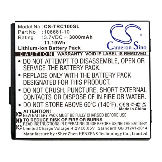 3.7V 3000mAh / 11.1Wh 3000mAh / 11.1Wh Akku f.:Trimble Model: 106661-10, 106661-20, 106661-40, Mapper 50, mmsp20, TDC100 3000mAh / 11.1Wh