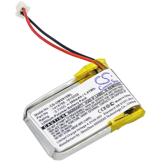 3.7V 380mAh / 1.41Wh Li-Polymer Akku f.:Unitech Model: 1414786, 1615058, 682030R, MS910, MS910-CUBB00-SG, MS910-CUBB00-TG, MS912, MS912+, MS912-5UBB0