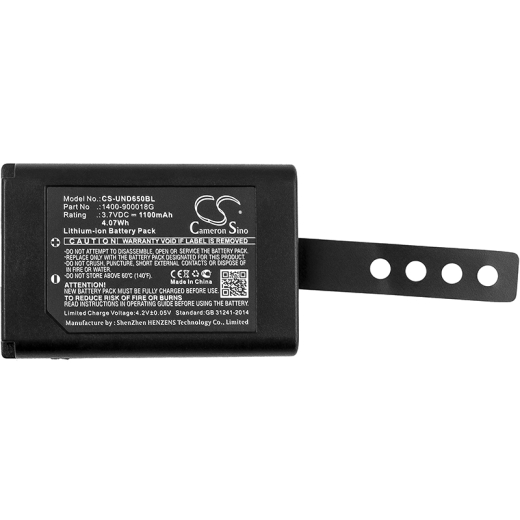 3.7V 1100mAh / 4.07Wh Li-ion Akku f.:Unitech Model: 1400-900018G, BP08-000780, RD650, SRD650