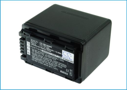 3.7V 3400mAh Li-ion Akku f.:Panasonic Model: VW-VBK360, HC-V10, HC-V100, HC-V100M, HC-V500, HC-V500M, HC-V700, HC-V700M, HDC-HS60K, HDC-SD40, HDC-SD6