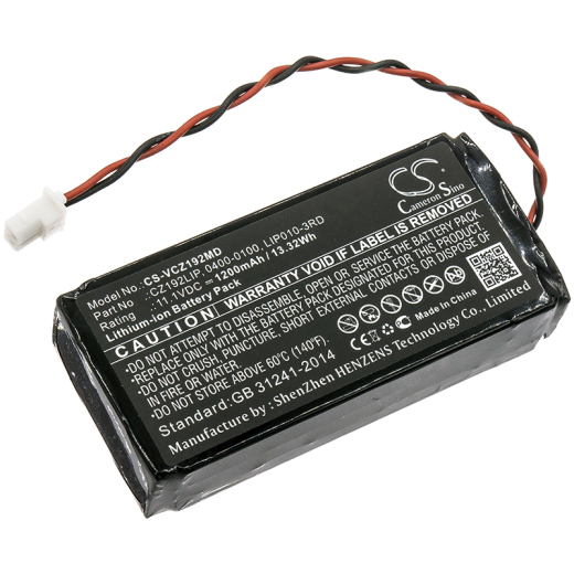 11.1V 1200mAh / 13.32Wh Li-Ionen Akku für: Verathon Model: 0400-0100, CZ192LIP, KMBNK513475, LIP010-3RD, GlideScope Monitor, Glidescope Portable GVL L