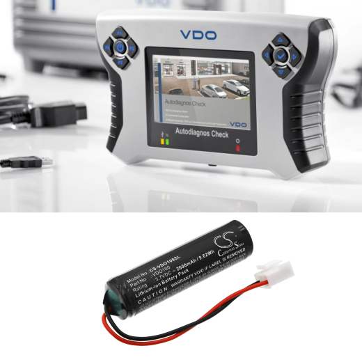 3.7V 2600mAh / 9.62Wh 2600mAh / 9.62Wh Akku f.:VDO Model: VDO100, Autodiagnos Check Plug & Play 2600mAh / 9.62Wh