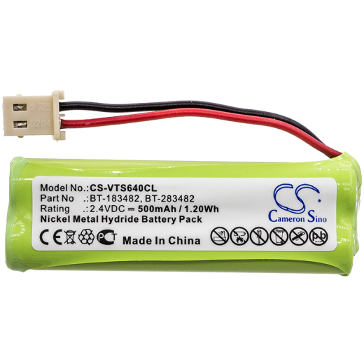 2.4V 500mAh / 1.20Wh Ni-MH Akku f.:V Tech Model: 89-1348-01, 89-1348-01-00, BATT183482, BT183482, BT-183482, BT283482, BT-283482, 89134801, CS6114, C