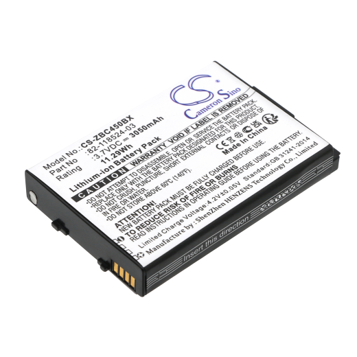 3.7V 3050mAh / 11.29Wh Li-ion Akku f.:Zebra Model: 82-118524-03, BTRY-MCXX-3080-01R, MC45