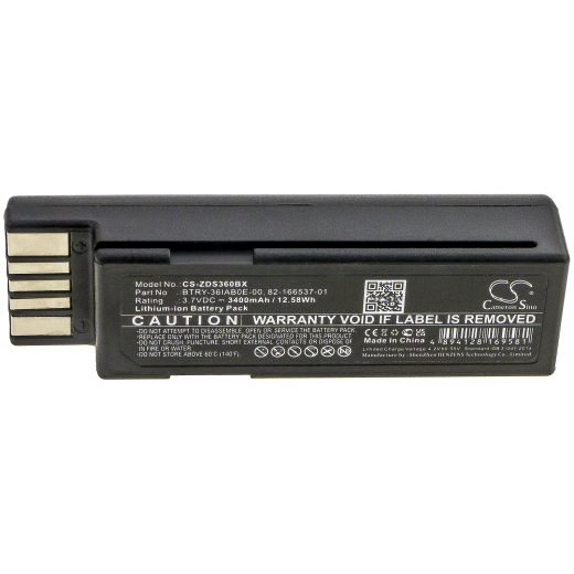 3.7V 3400mAh / 12.58Wh Li-ion Akku f.:Zebra Model: 82-166537-01, BT-000341-01, BTRY-36IAB0E-00, DS3600, DS3678, EVM, LI3600, LI3678, LS3600, LS3678