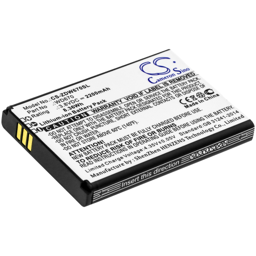 3.8V 2200mAh / 8.36Wh Li-ion Akku für: Nubia Model: MF673