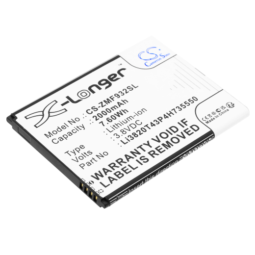 3.8V 2000mAh / 7.60Wh Li-ion Akku für: ZTE Model: Li3820T43P4H735550, WiFi5 MF932