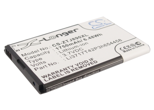 3.7V 1750mAh/6.48Wh Li-ion Akku für: ZTE Model: Li3717T42P3h654458, U790, Authentic, MF63, EUFI890