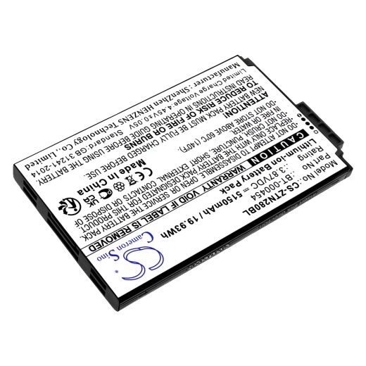 3.87V 5150mAh / 19.93Wh Li-ion Akku f.:Zebra Model: BT-000454, BT-000454-72, BTRY-TN2X-1XMA1-01, BTRY-TN2X-1XMA1-1A, TC15, TN28, U30