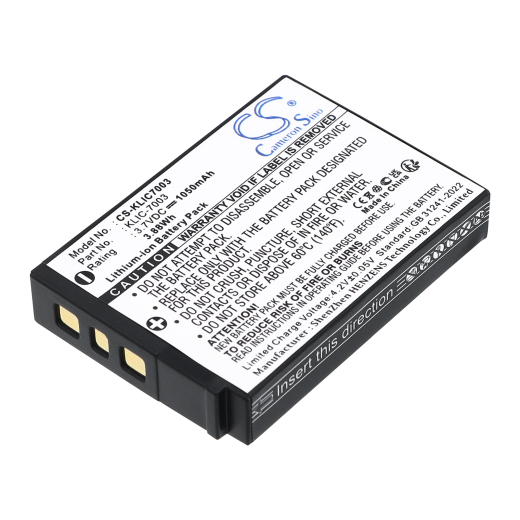 3.7V 1050mAh / 3.89Wh Li-ion Akku f.:Kodak Model: KLIC-7003, EasyShare M380, EasyShare M381, Easyshare V1003, EasyShare V803, EasyShare Z950