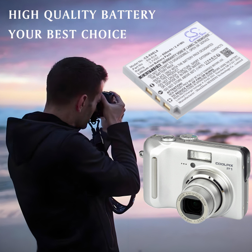 3.7V 650mAh Li-ion Akku f.:NIKON Model: EN-EL8, Coolpix P1, Coolpix P2, Coolpix S1, Coolpix S2, Coolpix S3, Coolpix S5, Coolpix S50, Coolpix S50c, Co