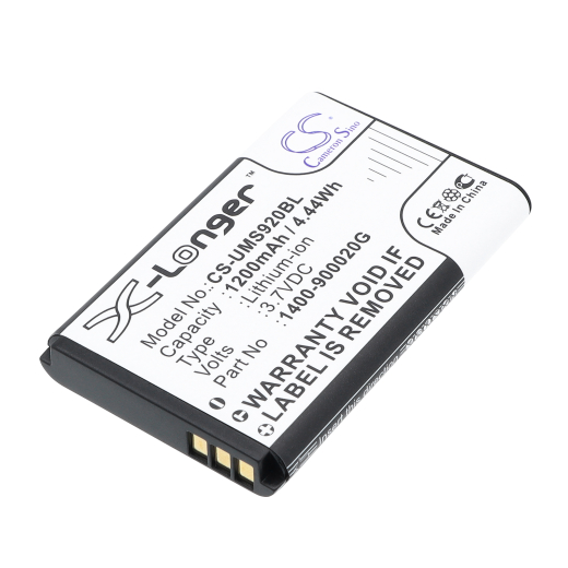 3.7V 1200mAh / 4.44Wh Li-ion Akku f.:Unitech Model: 1400-900020G, MS920