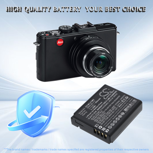 3.7V 850mAh/3.15Wh Li-ion Akku f.:Leica Model: 18719, 18720, BP-DC9, BP-DC9E, BP-DC9U, D-LUX5, D-LUX5E, D-LUX6, V-LUX 2, V-LUX 3