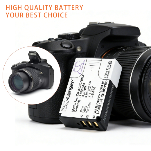 7.4V 1150mAh / 8.51Wh Li-ion Akku f.:Kodak Model: LB-070, Pixpro AZ651, Pixpro AZ651 Astro Zoom, Pixpro AZ652, PIXPRO AZ901, PIXPRO S1, PIXPRO S-1