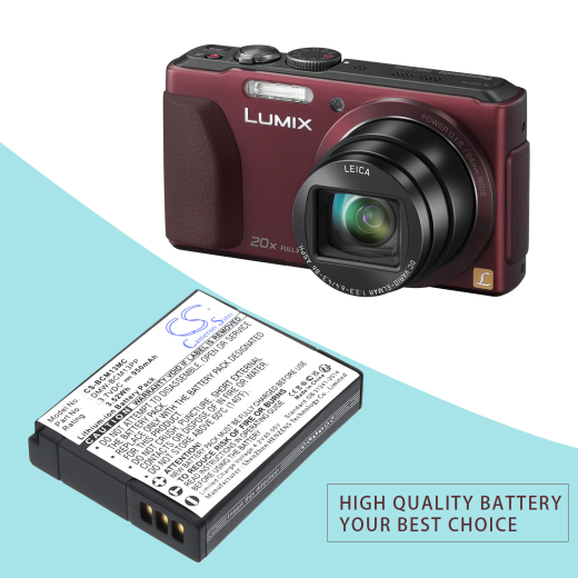 3.7V 950mAh/3.52Wh Li-ion Akku f.:Panasonic Model: DMW-BCM13, DMW-BCM13E, DMW-BCM13PP, Lumix DMC-FT5, Lumix DMC-FT5A, Lumix DMC-FT5D, Lumix DMC-FT5K,