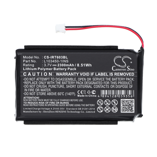 3.7V 2300mAh Li-Polymer Akku f.:Intermec Model: 102-578-004, 317-221-001, L103450-1INS, 600, 600 Pen, 601, 601 Pen, 602 Pen, 603, 603 Pen