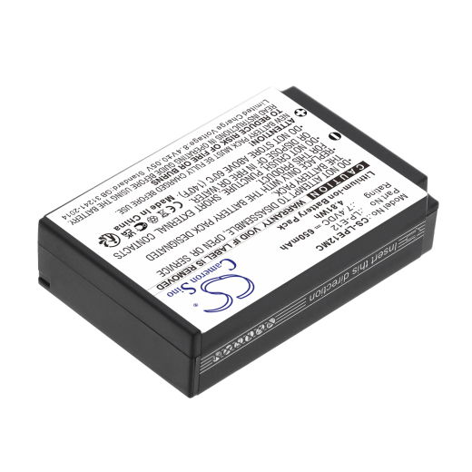 7.4V 650mAh / 4.81Wh Li-ion Akku f.:Canon Model: LP-E12, EOS 100D, EOS Kiss X7, EOS M, EOS M2, EOS SL1, EOS-M, EOS-M10, EOS-M100, EOS-M2, EOS-M50, OS