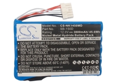 12.0V 3800mAh Akku für Nihon Kohden Typ ECG-1500, ECG-1550, Typ X073 / SB-150D