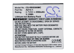 3.7V 850mAh / 3.15Wh Li-ion Akku f.:Xiaomi Yi Model:, AZ13-1, AZ13H, YDXJ01XY