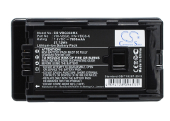 7.4V 7800mAh / 57.72Wh Li-ion Akku f.:Panasonic Model: VW-VBG6, VW-VBG6GK, VW-VBG6-K, VW-VBG6PPK,  AG-AC130, AG-AC130A, AG-AC130AEJ, AG-AC130AP, AG-AC