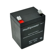 Bleiakku Multipower MP1223H 12V/5Ah mit 6,35mm Steckkontakten (Hochstrom)