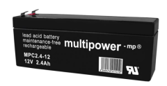 Bleiakku Multipower MPC2,4-12 - 12V 2,4Ah (zyklenfest) 4,7mm Steckkontakte