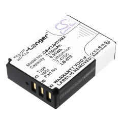 7.4V 1150mAh / 8.51Wh Li-ion Akku f.:Kodak Model: LB-070, Pixpro AZ651, Pixpro AZ651 Astro Zoom, Pixpro AZ652, PIXPRO AZ901, PIXPRO S1, PIXPRO S-1